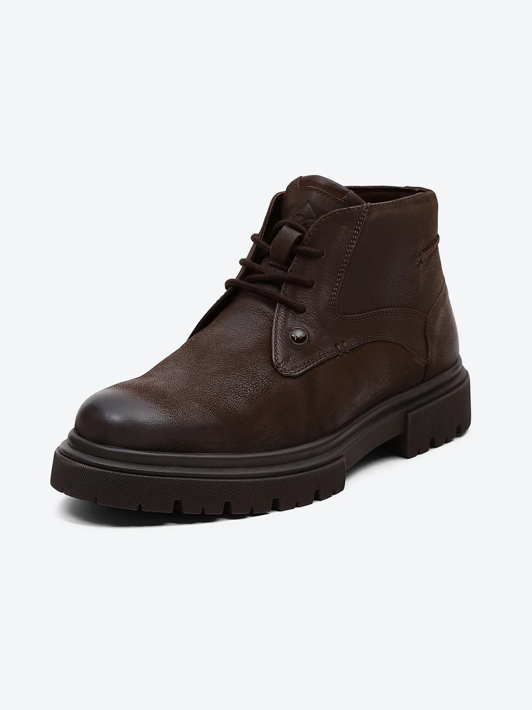 Men Brown Lace Up Genuine Leather Comfortable and Light weight Outdoor Boots - Image 3