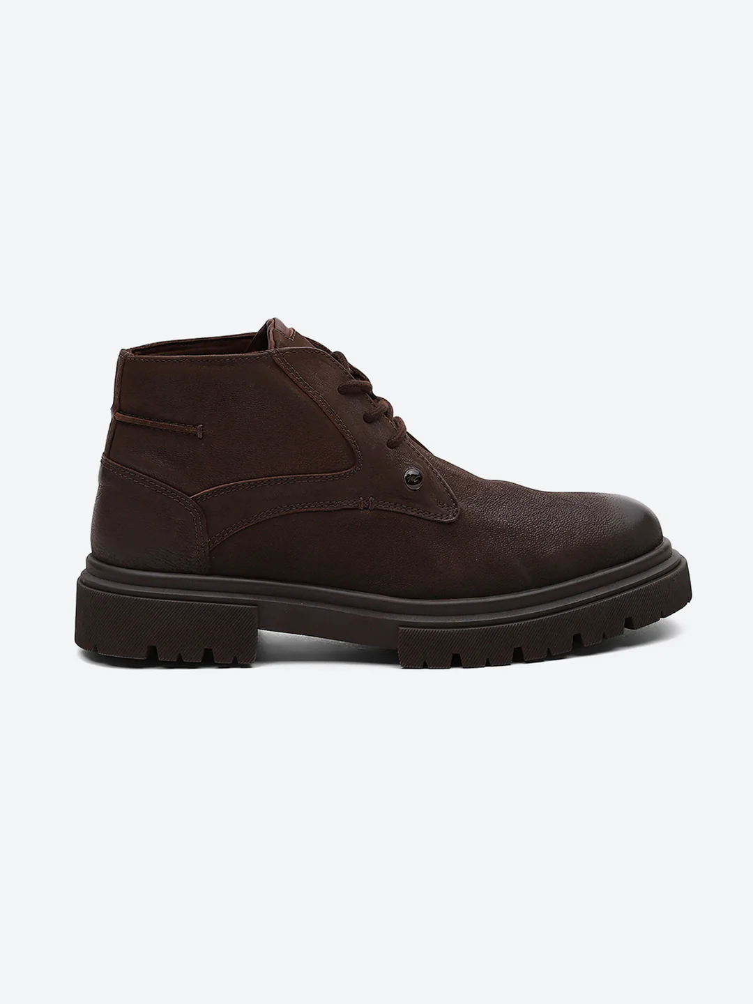Men Brown Lace Up Genuine Leather Comfortable and Light weight Outdoor Boots - Image 5