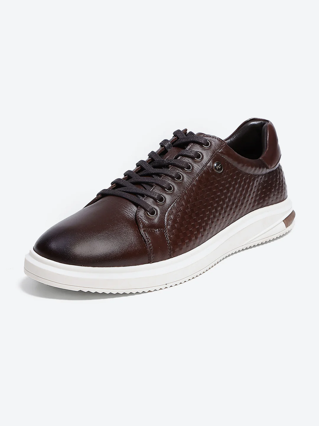 Men Brown Lace Up Leather Casual Shoes - Image 3