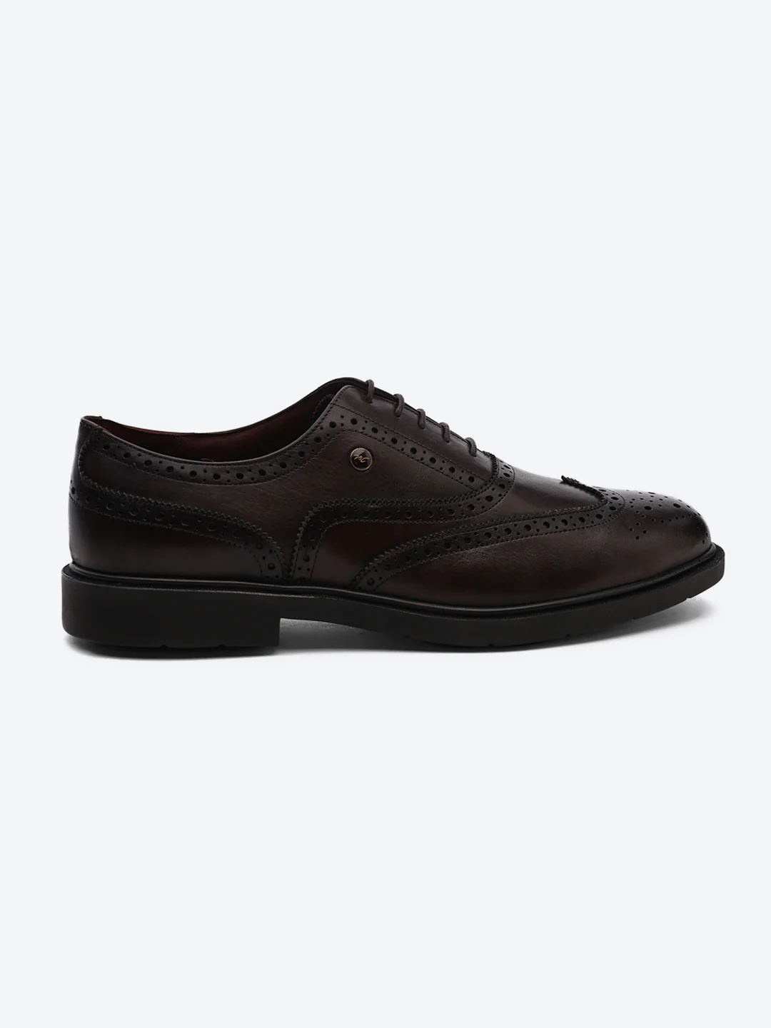 Men Brown Lace Up Leather Formal Oxfords - Image 5