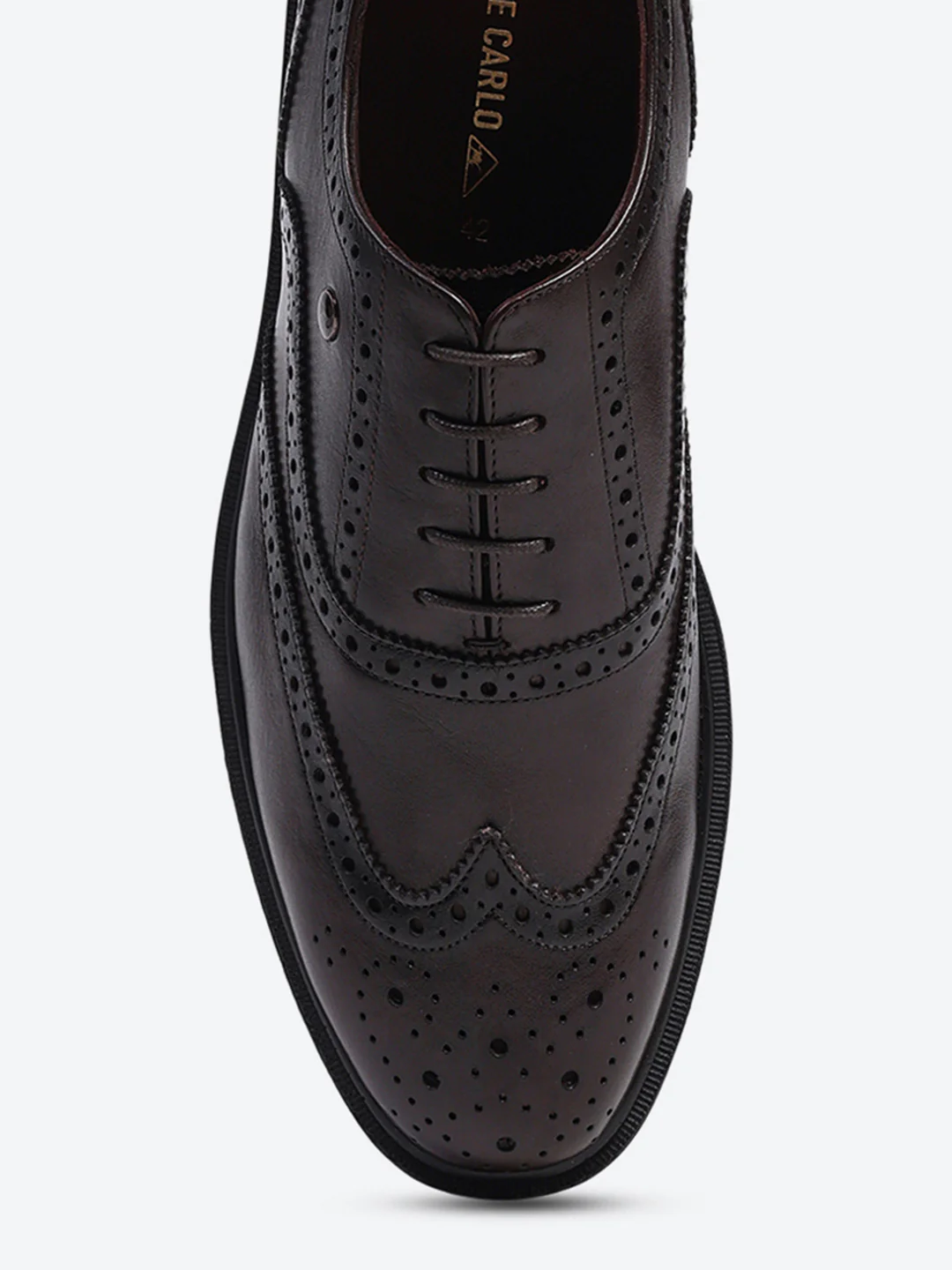 Men Brown Lace Up Leather Formal Oxfords - Image 7