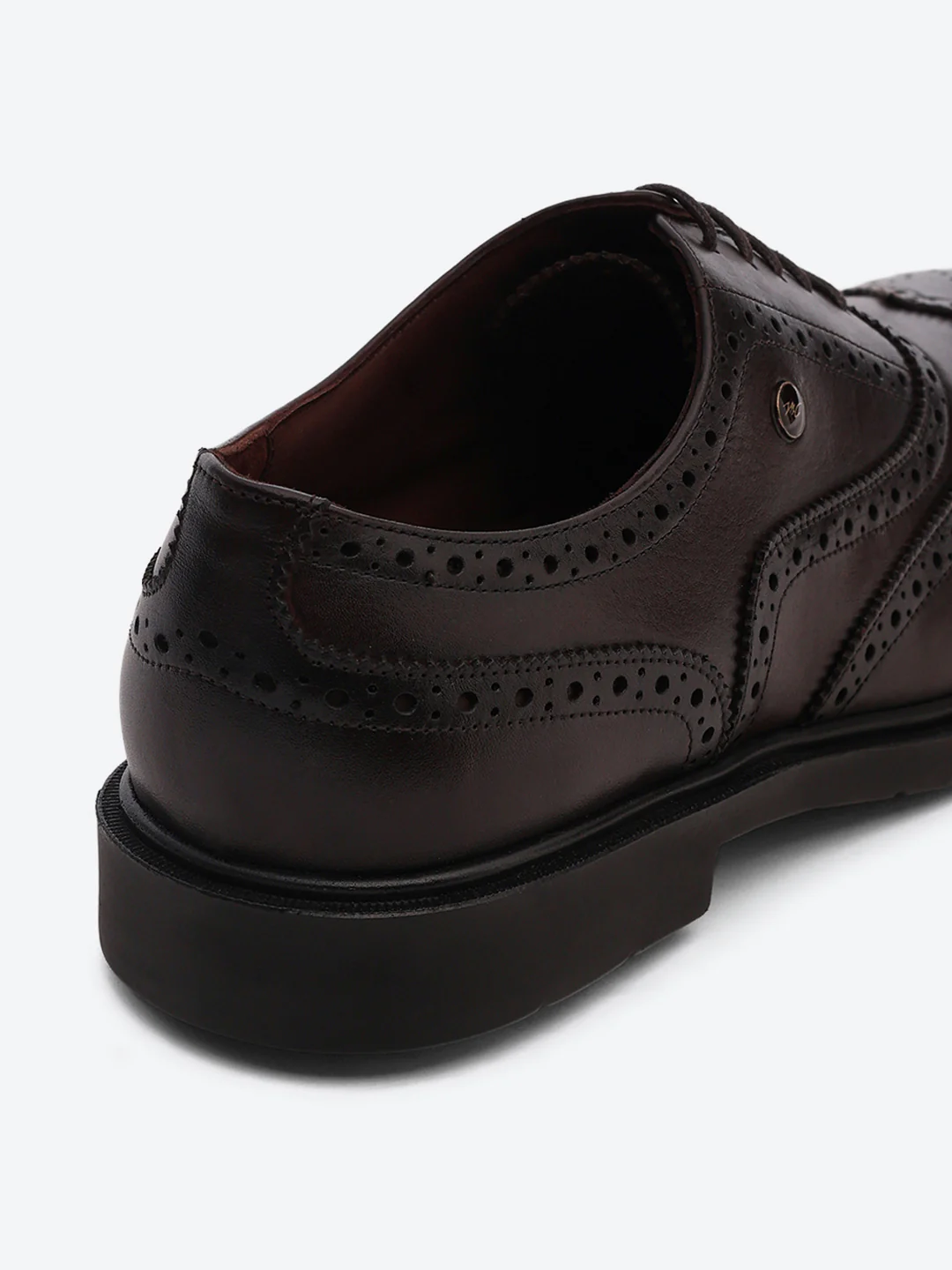 Men Brown Lace Up Leather Formal Oxfords - Image 9