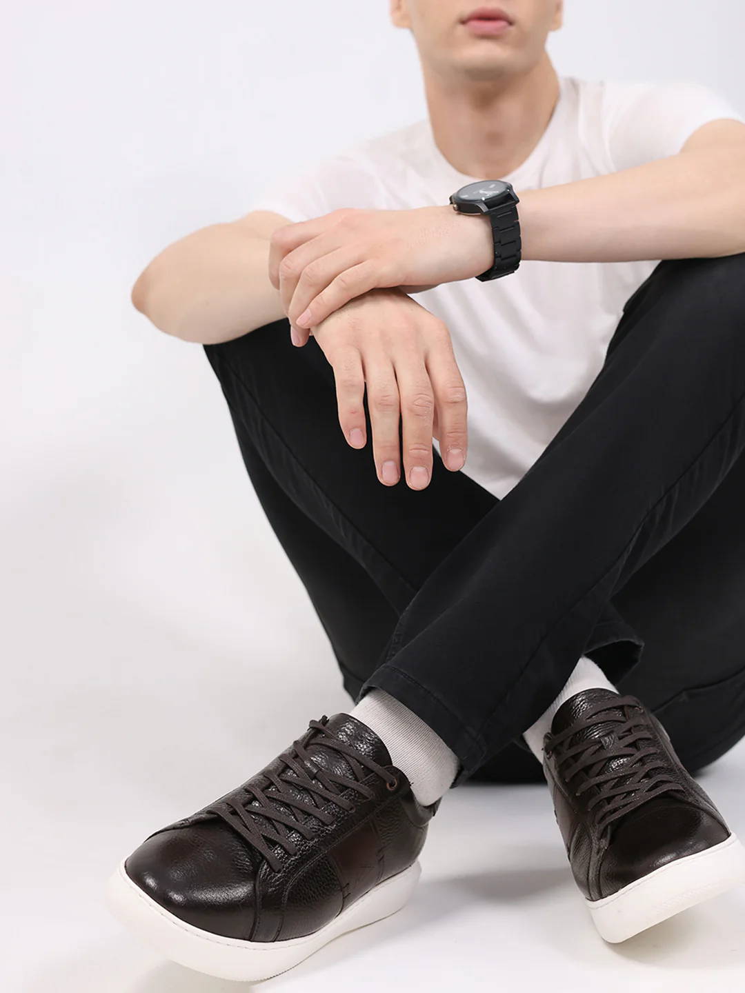 Men Brown Lace Up Leather Sneakers - Stylish & Comfortable - Image 10
