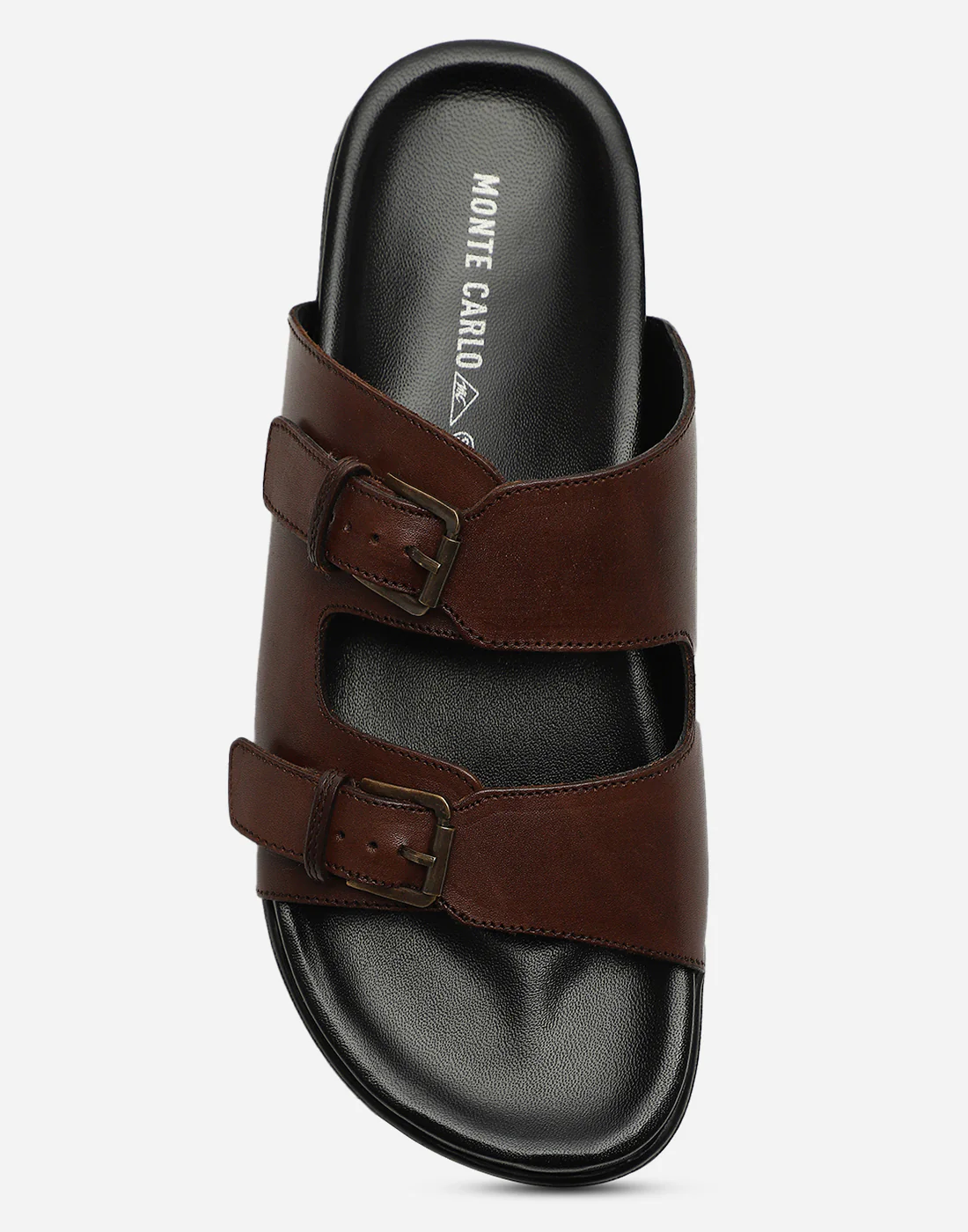 Men Brown Leather Comfort Casual Slippers - Image 6