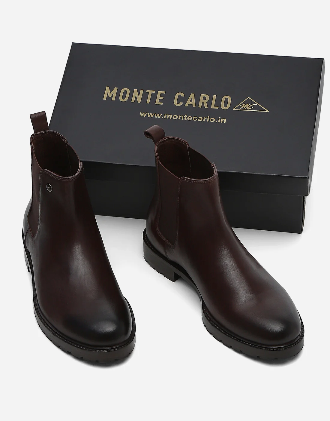 Men Brown Slip on Genuine Leather Chelsea Boots - Image 2