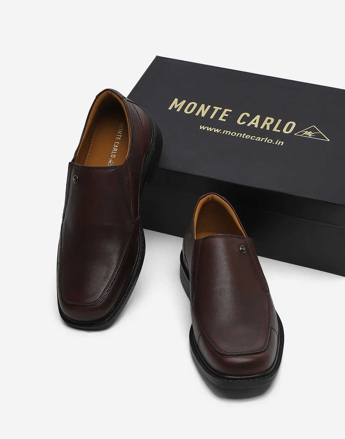 Men Brown Slip on Genuine Leather Penny Loafers - Image 2