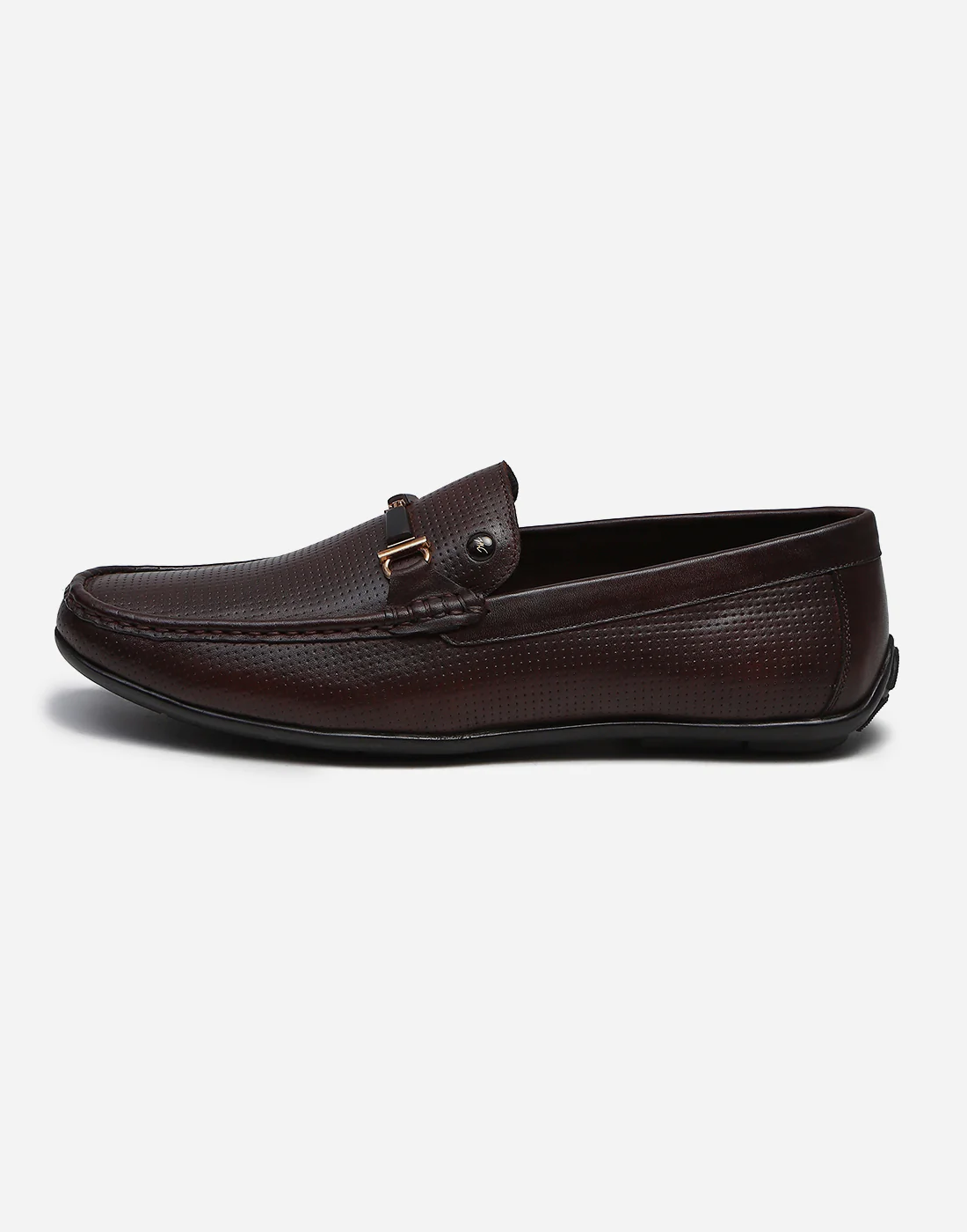Men Brown Slip on Genuine Leather Penny Loafers - Image 4