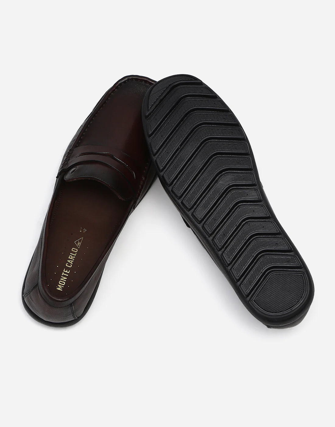Men Brown Slip on Genuine Leather Penny Loafers - Image 6