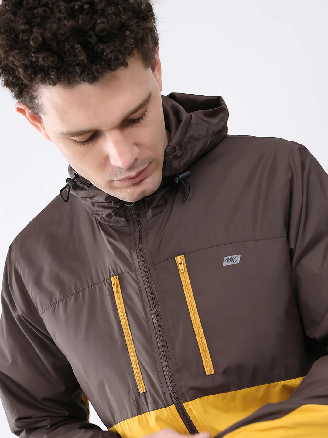 Men Brown Printed Collar Full Sleeve Jacket - Image 6