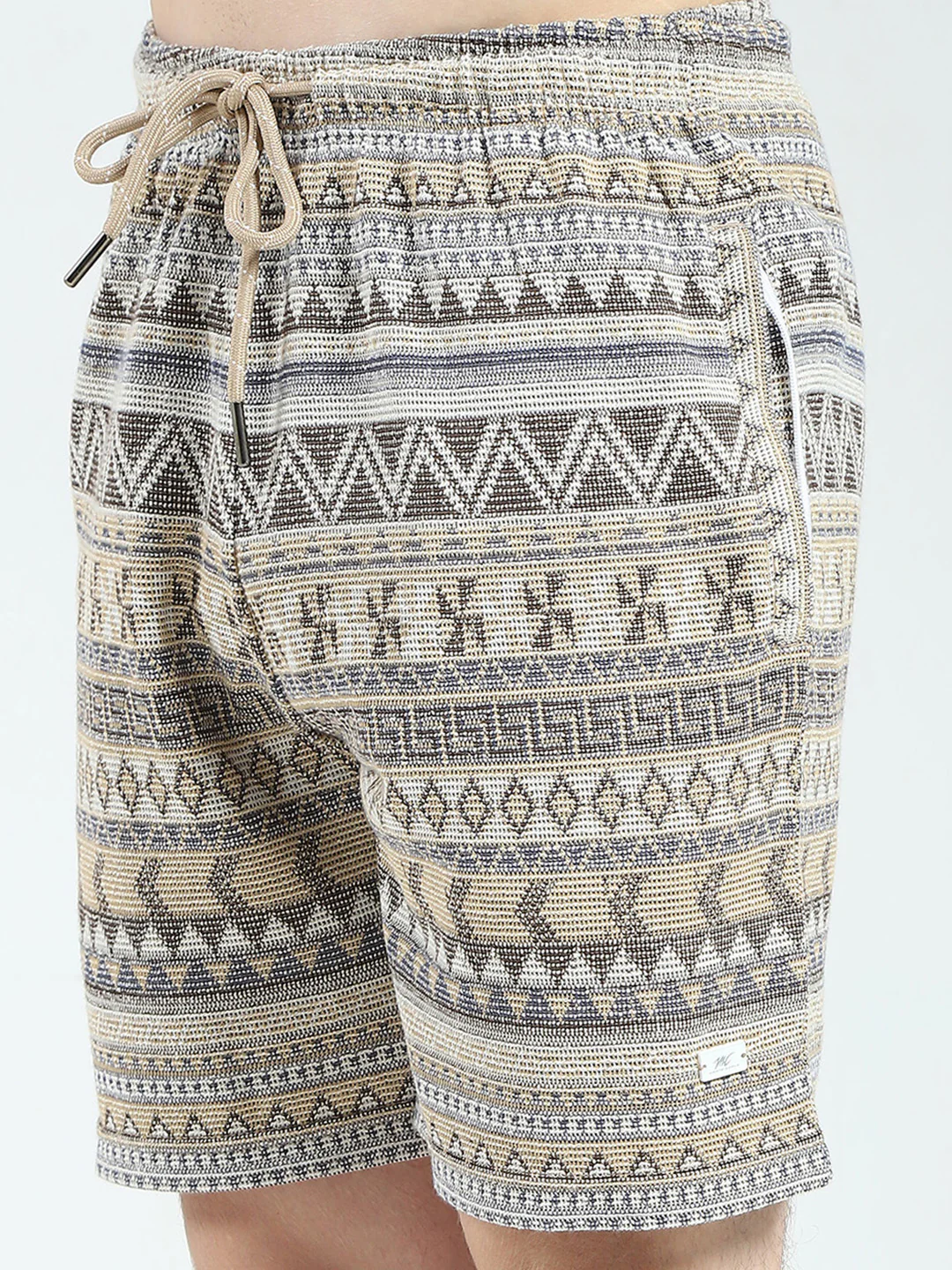 Men Brown Printed Collar Half Sleeve Bermuda Set - Image 9