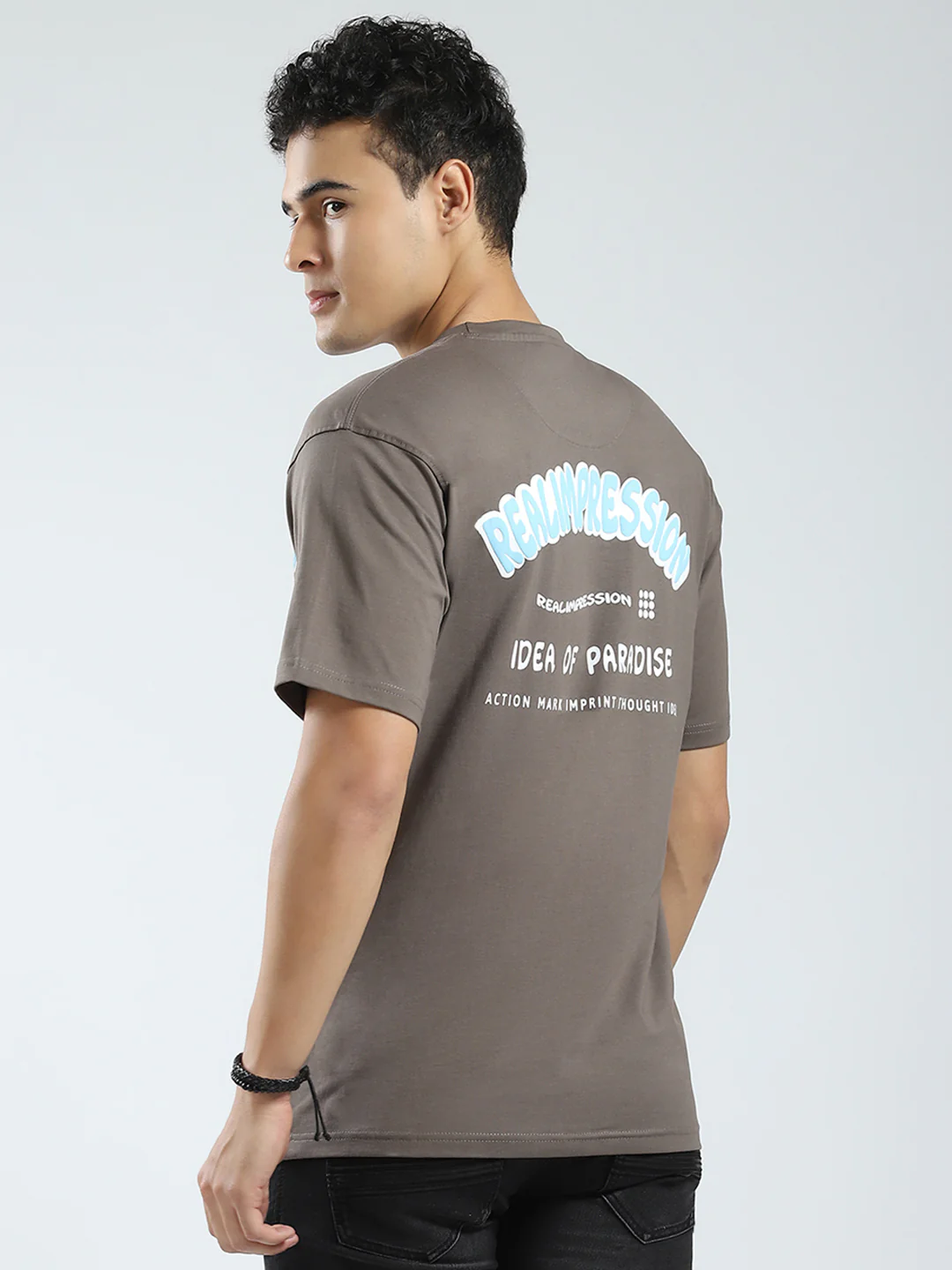 Rock.it Men Brown Printed Round Neck Half Sleeve T-Shirt - Image 5