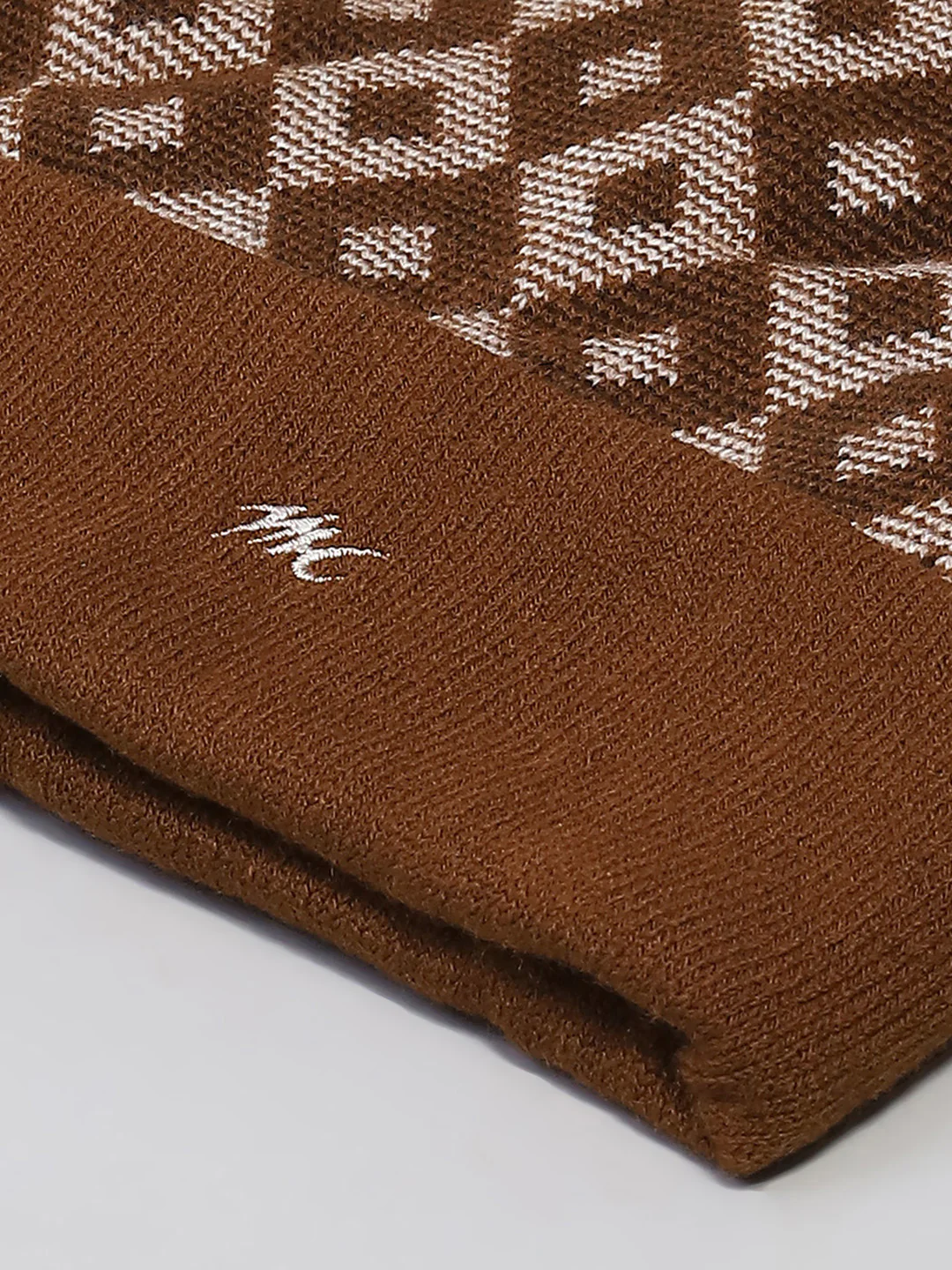 Men Brown Self Design Cap - Image 7
