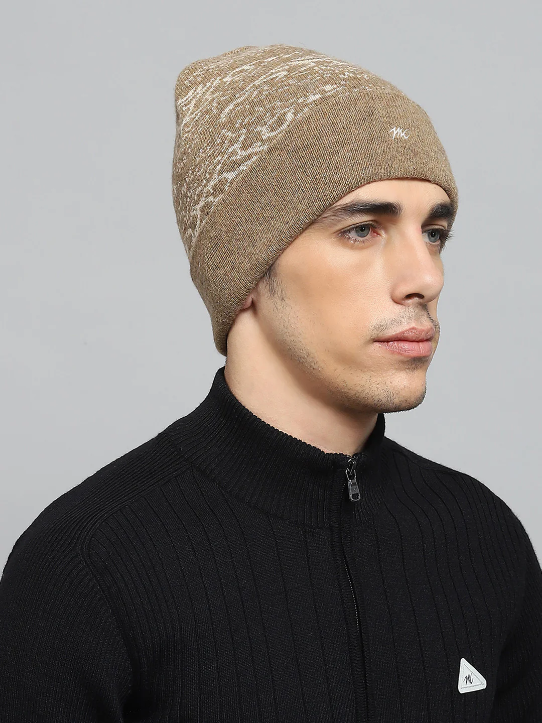 Men Brown Self Design Cap - Image 4