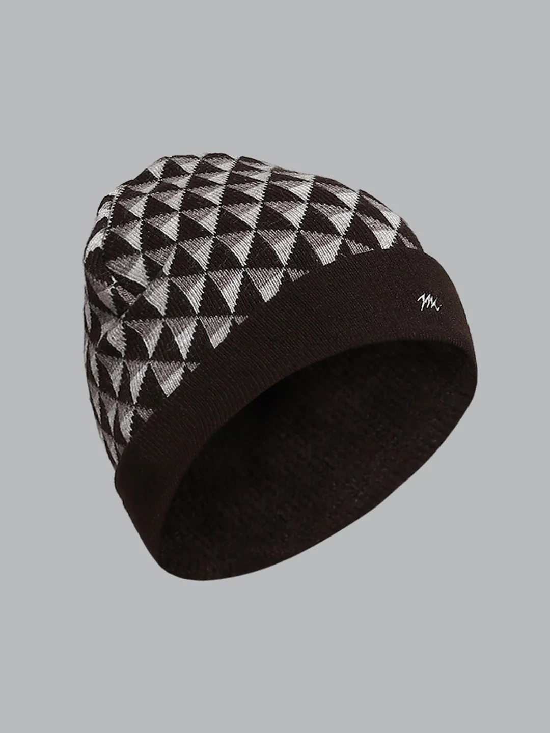 Men Brown Self Design Cap - Image 2