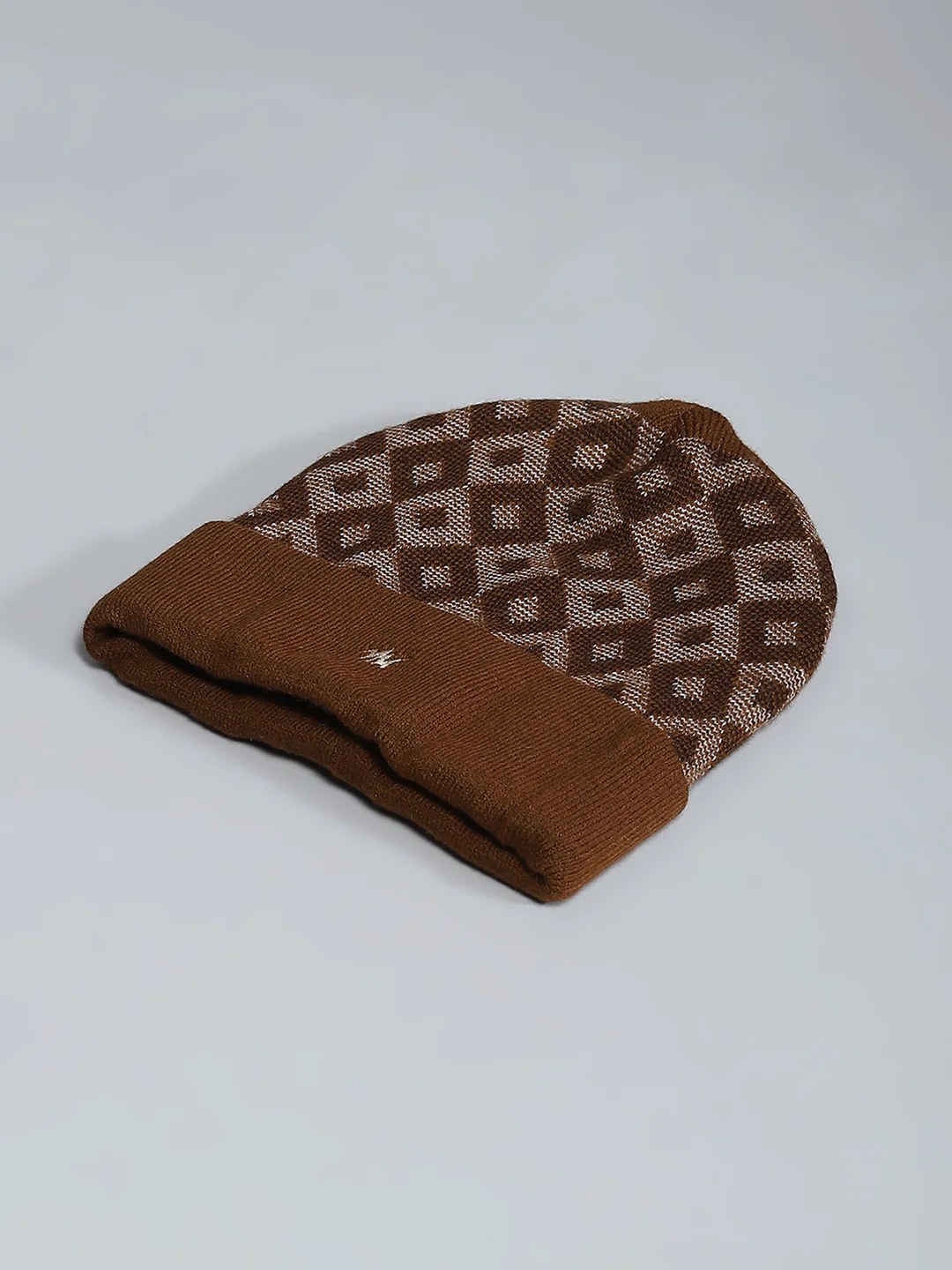 Men Brown Self Design Cap - Image 6