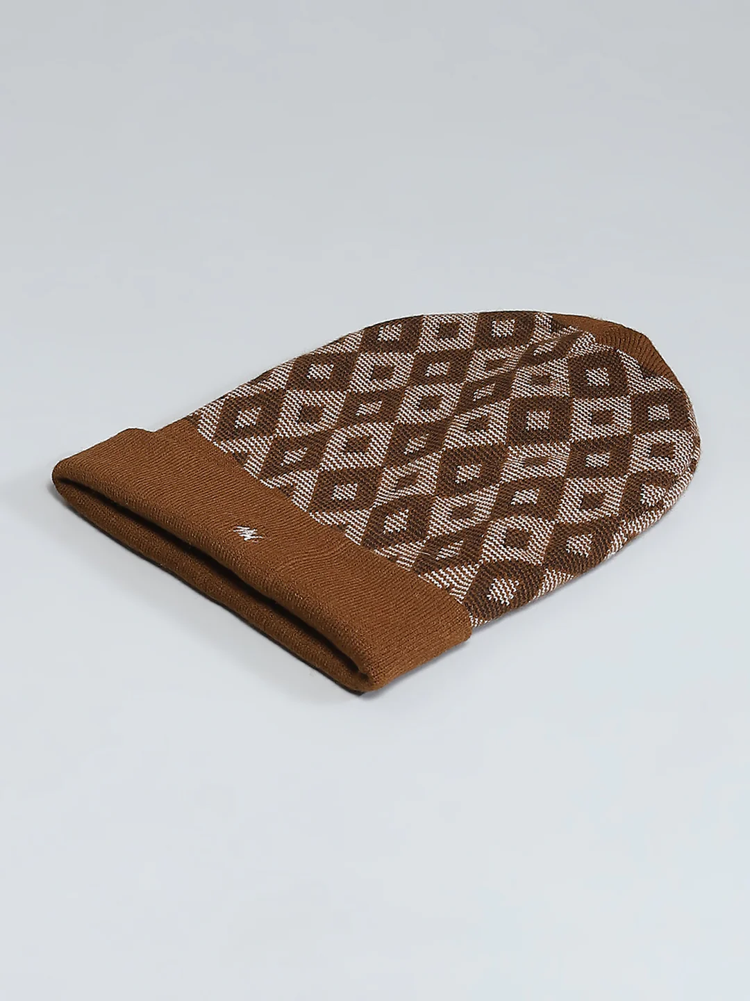 Men Brown Self Design Cap - Image 6