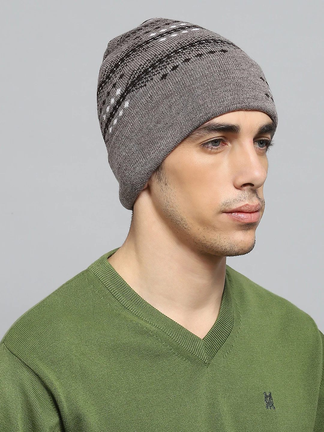 Men Brown Self Design Cap - Image 4