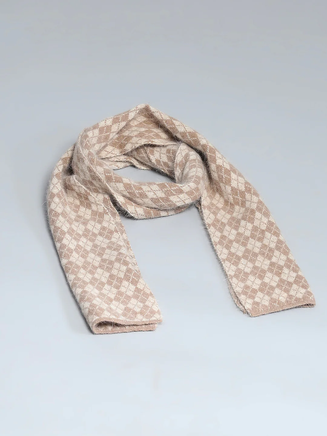Men Brown Self Design Muffler - Image 7