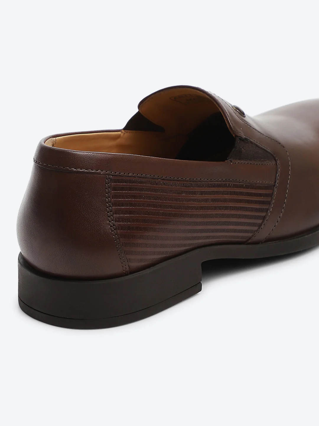 Men Brown Slip on Genuine Leather Formal Shoes - Image 9