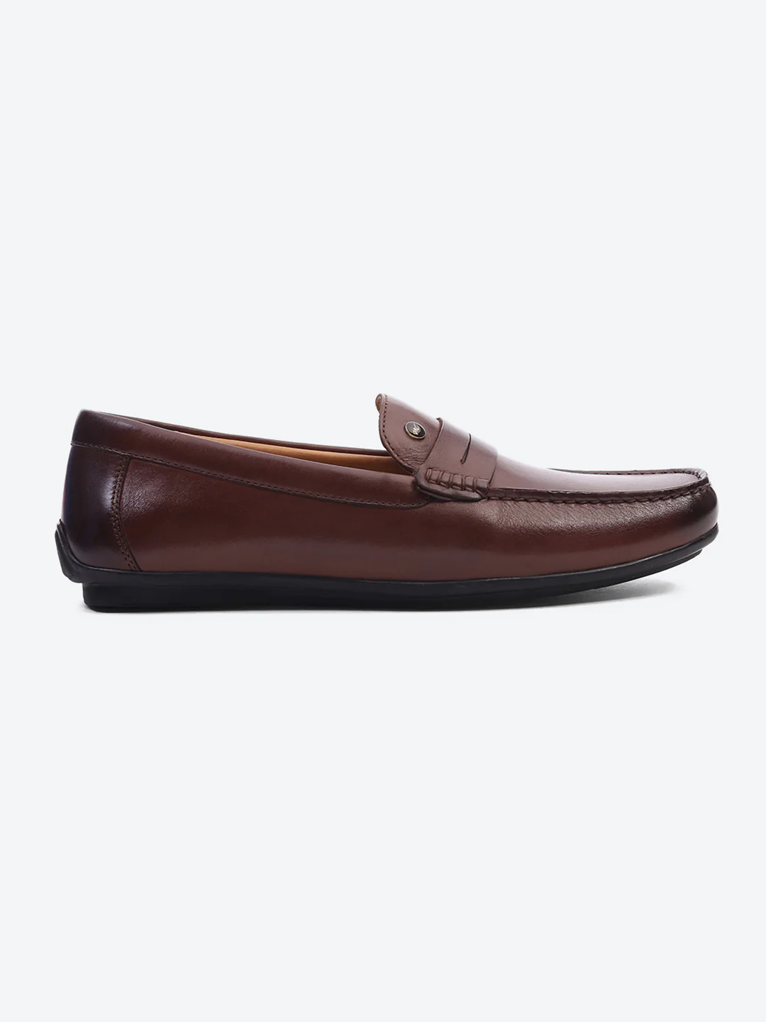 Men Brown Slip on Genuine Leather Loafers - Image 5