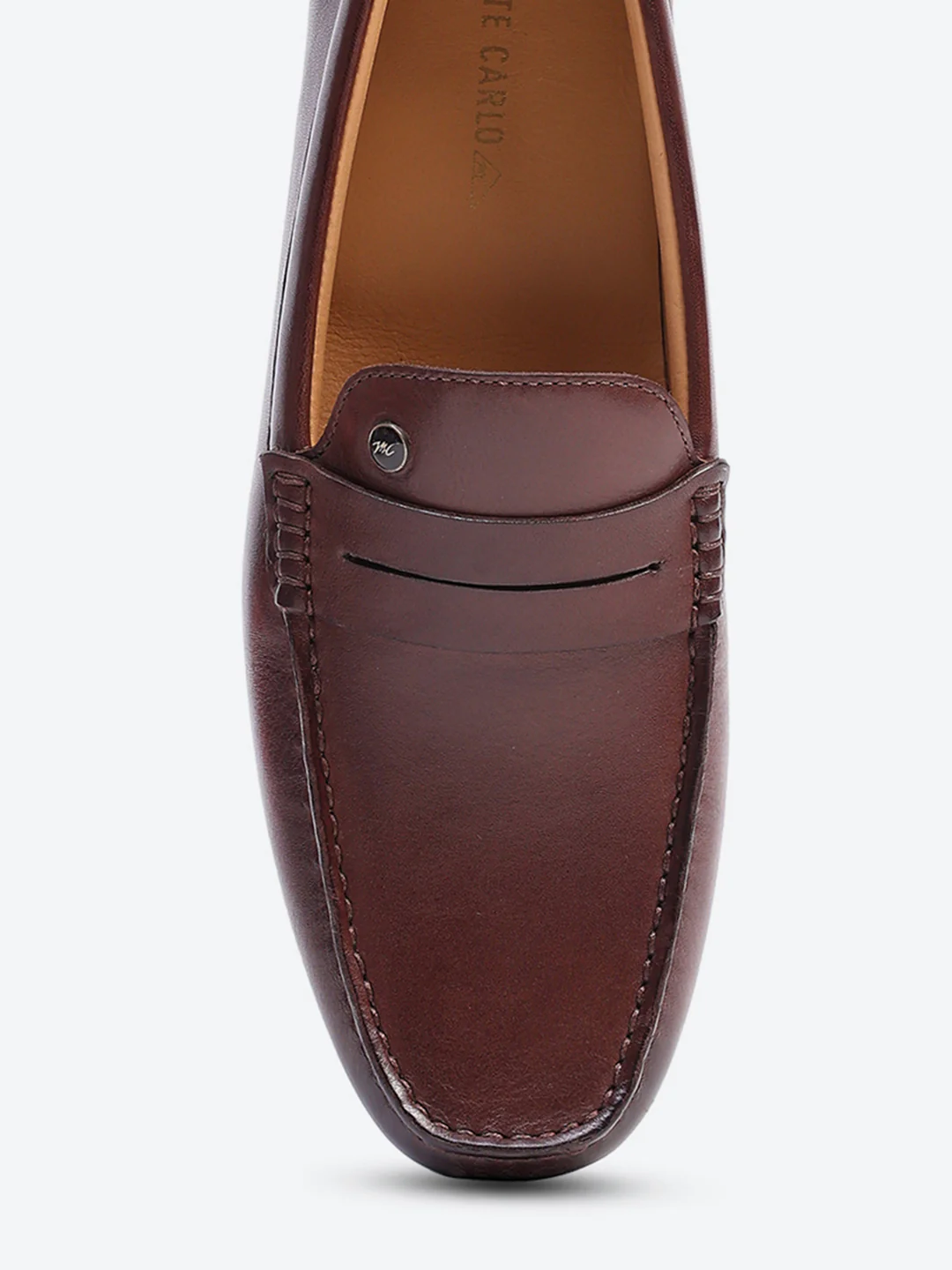 Men Brown Slip on Genuine Leather Loafers - Image 7