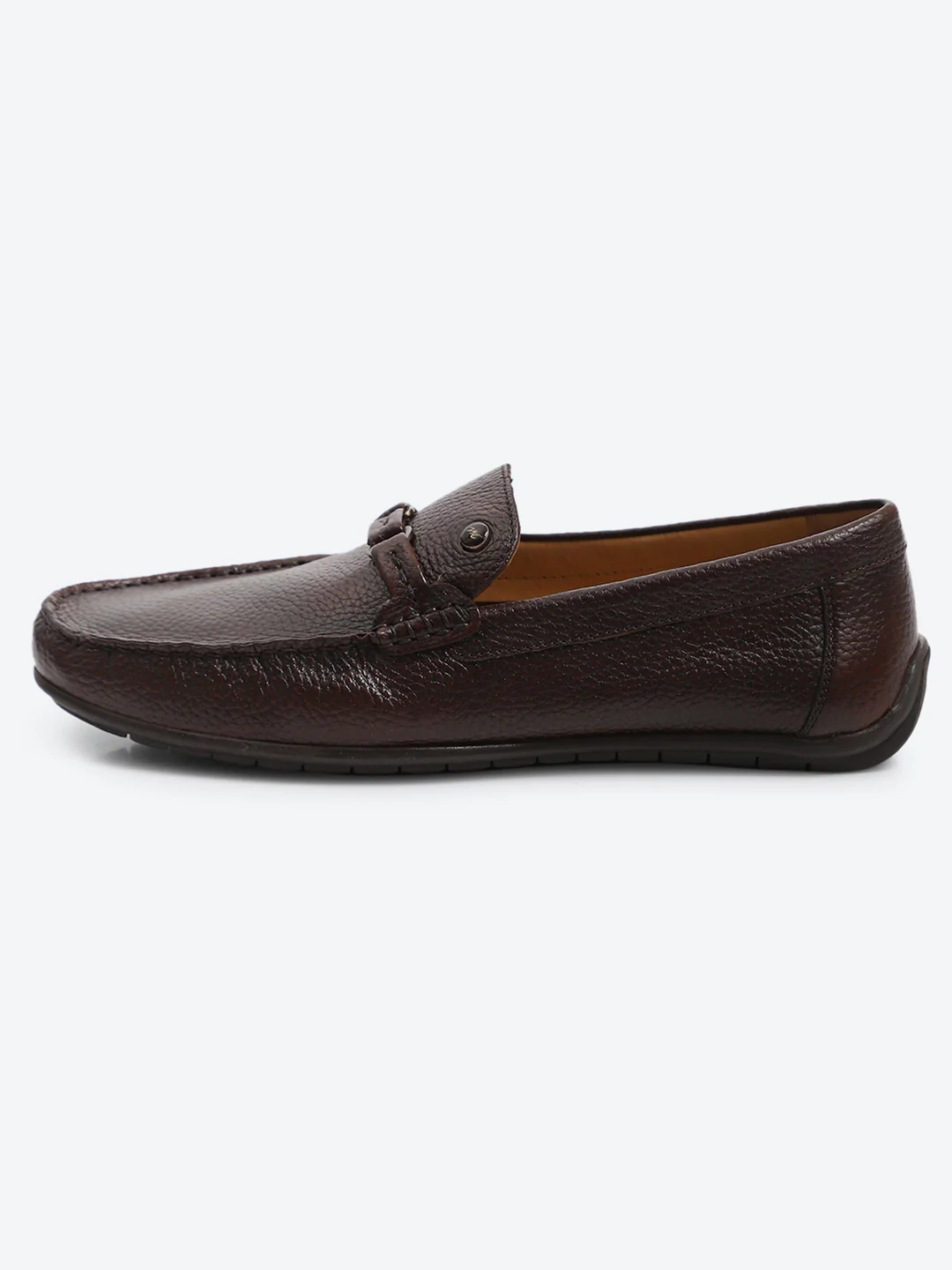 Men Brown Slip on Genuine Leather Loafers - Image 4
