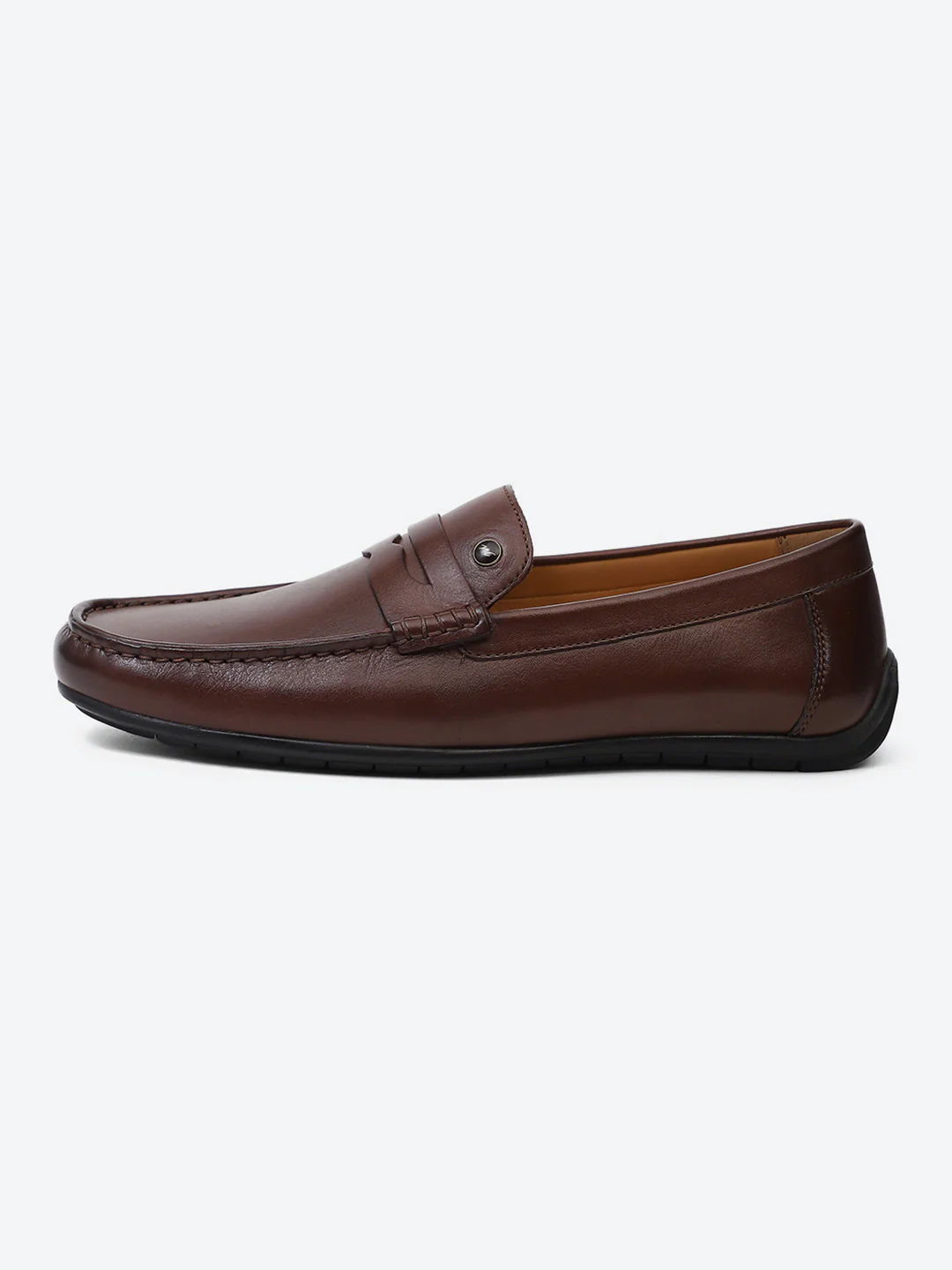 Men Brown Slip on Genuine Leather Loafers - Image 4