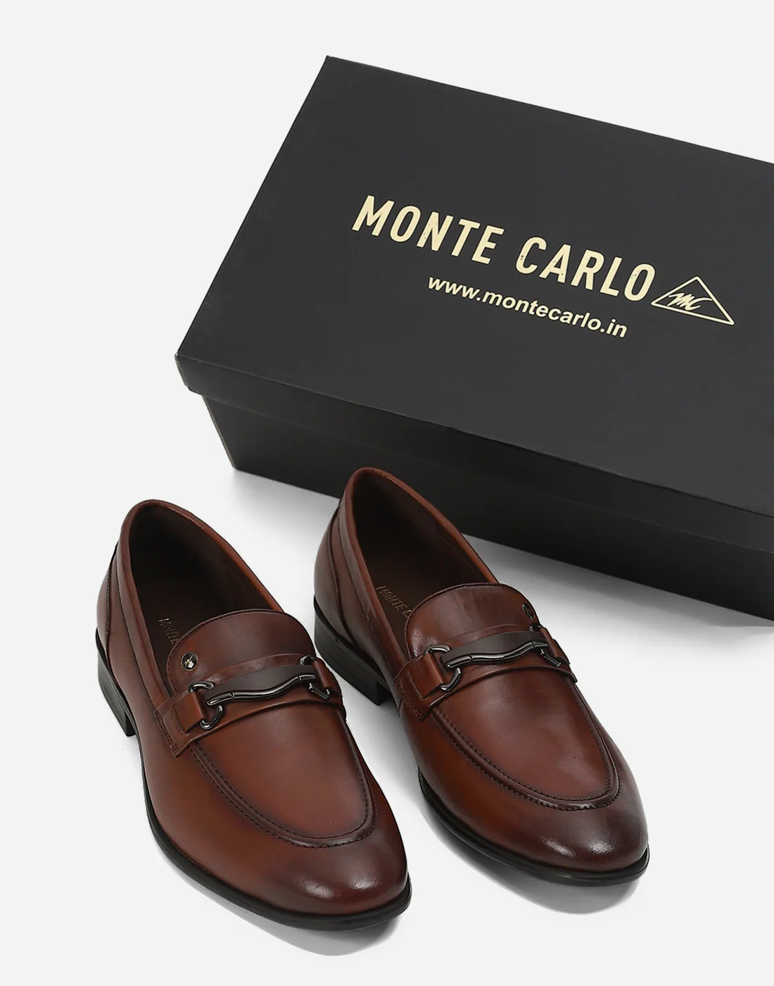 Men Brown Slip on Genuine Leather Loafers - Image 2