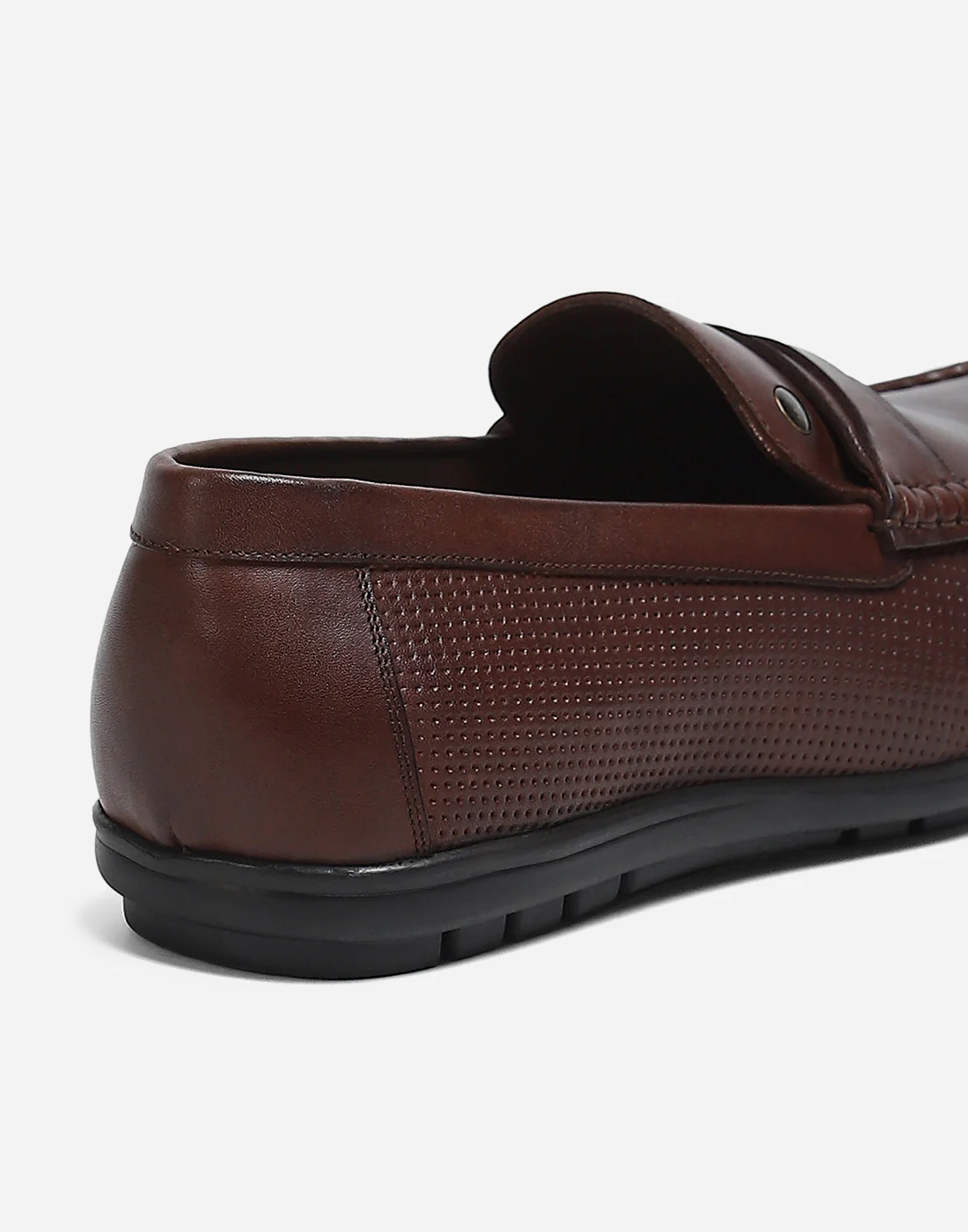 Men Brown Slip on Genuine Leather Loafers - Image 9