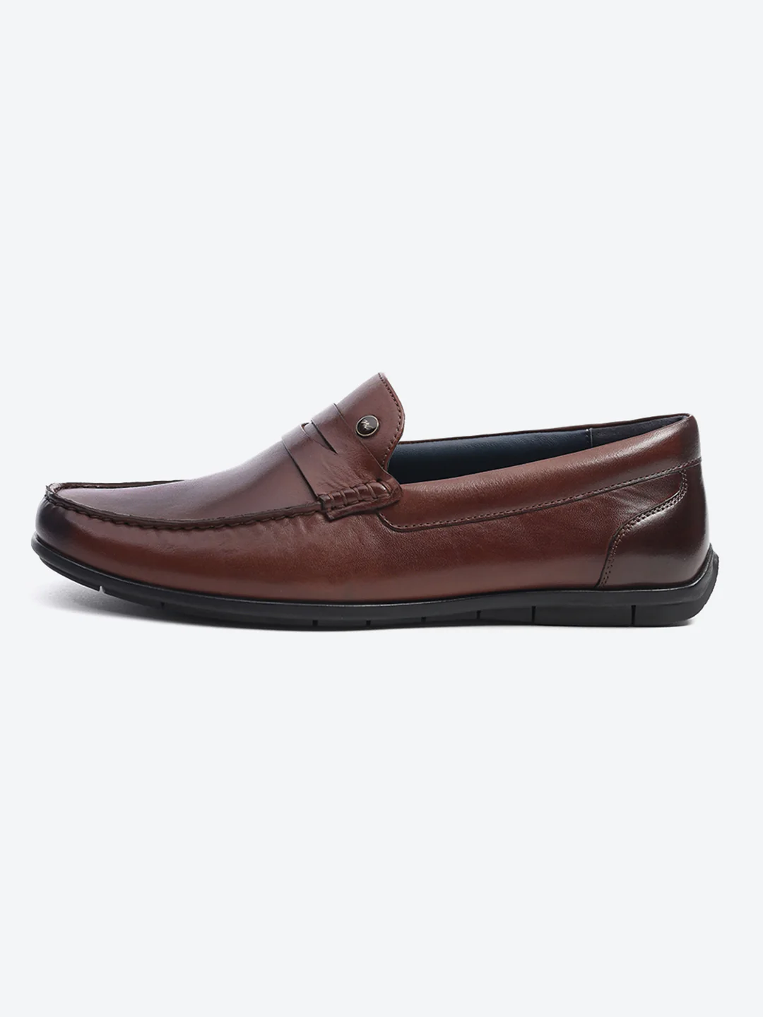 Men Brown Slip on Genuine Leather Loafers - Image 4