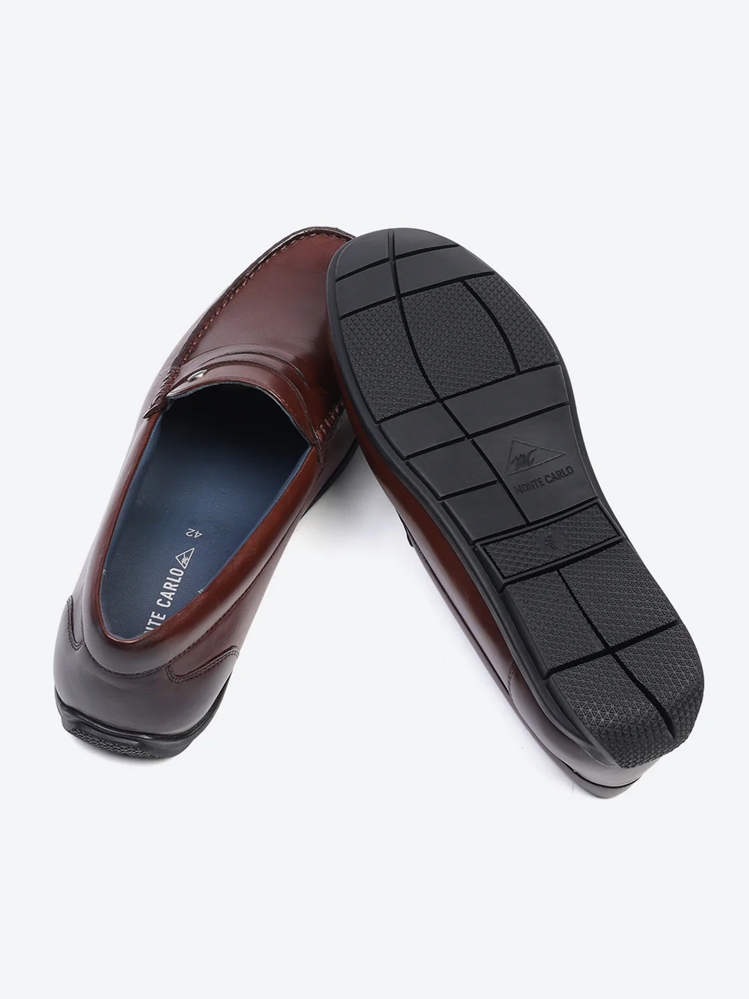 Men Brown Slip on Genuine Leather Loafers - Image 8