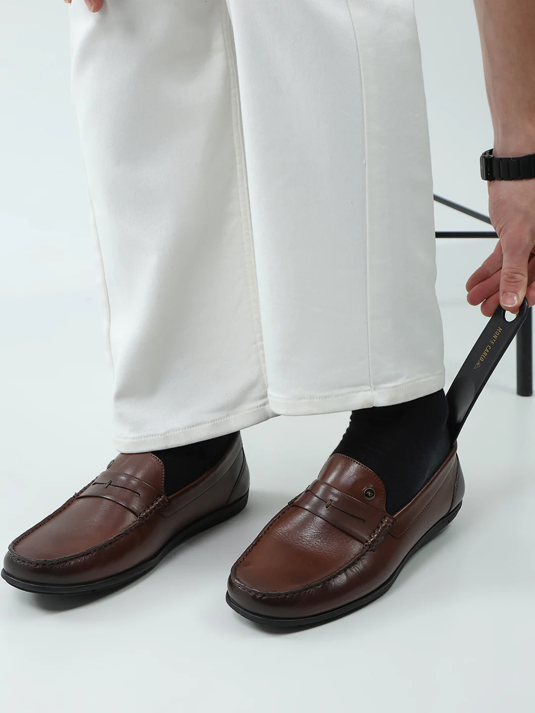 Men Brown Slip on Genuine Leather Loafers - Image 11