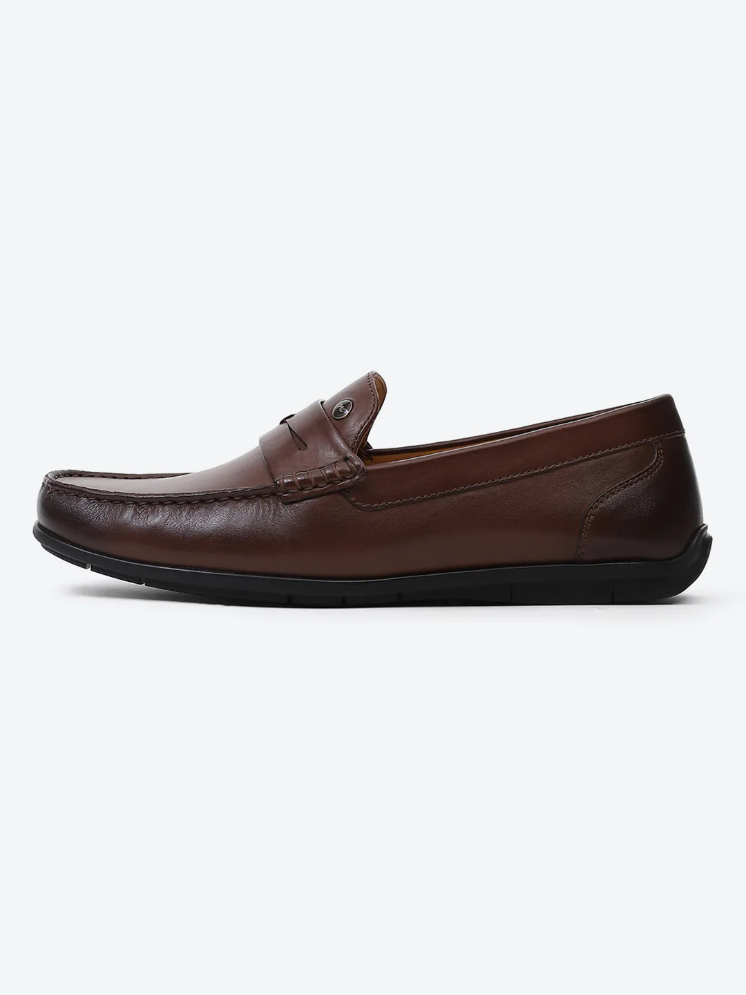 Men Brown Slip on Genuine Leather Loafers - Image 4