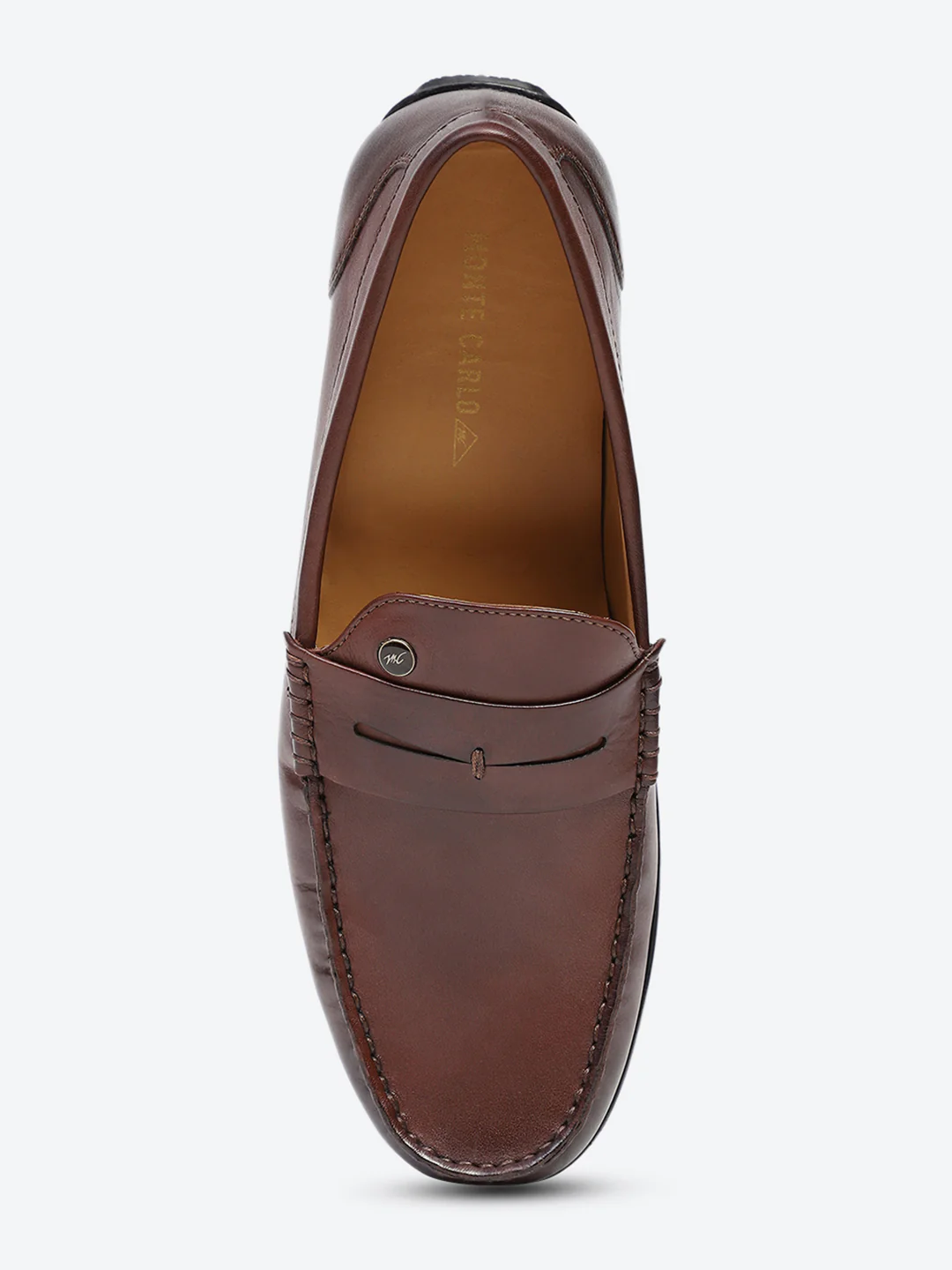 Men Brown Slip on Genuine Leather Loafers - Image 6