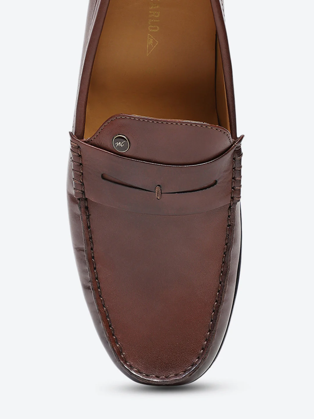 Men Brown Slip on Genuine Leather Loafers - Image 7