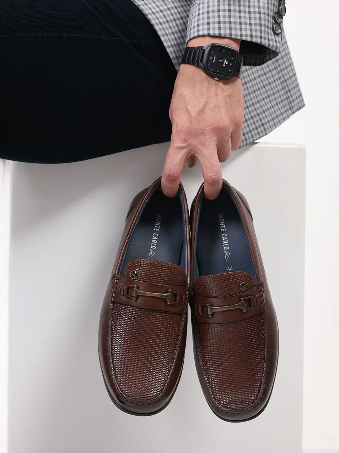 Men Brown Slip on Genuine Leather Loafers - Image 11