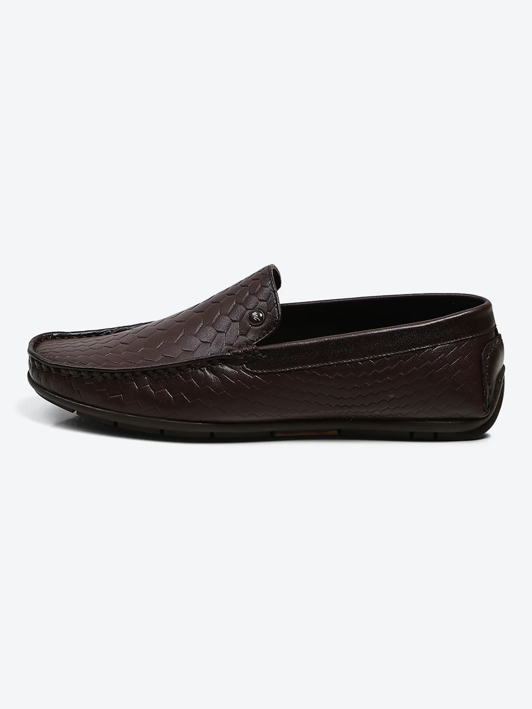 Men Brown Slip on Microfibre Loafers - Image 3