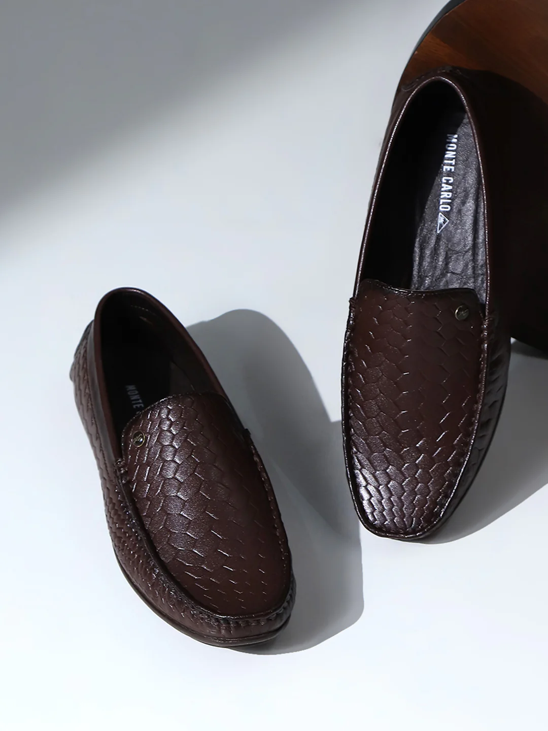 Men Brown Slip on Microfibre Loafers - Image 9