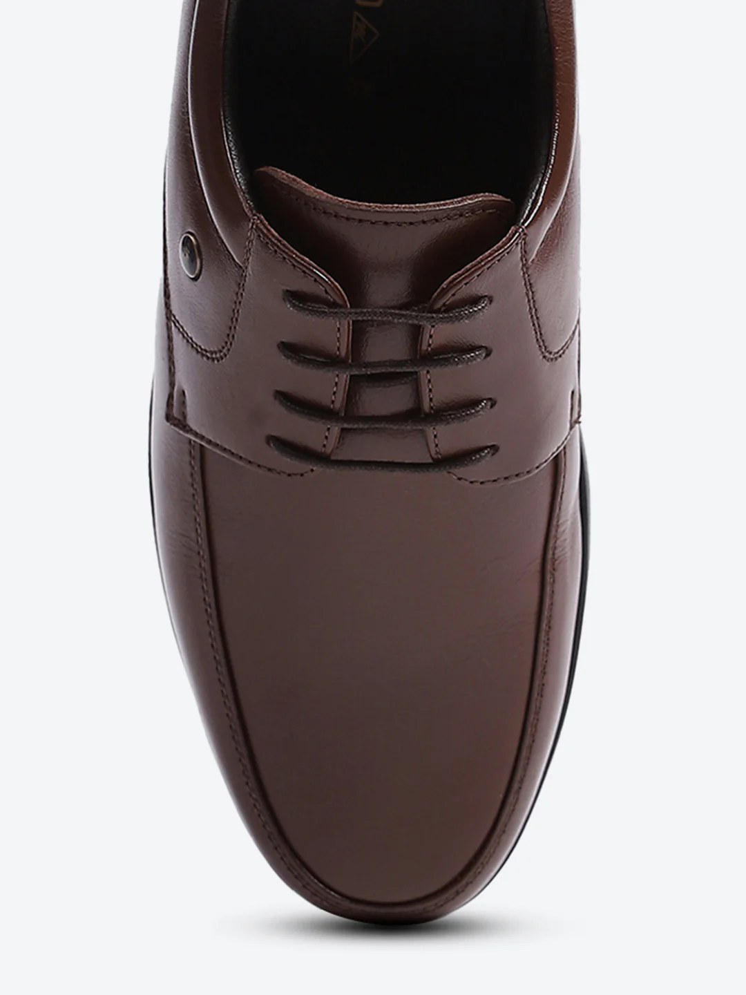 Men Brown Solid Lace Up Genuine Leather Formal Derby - Image 6