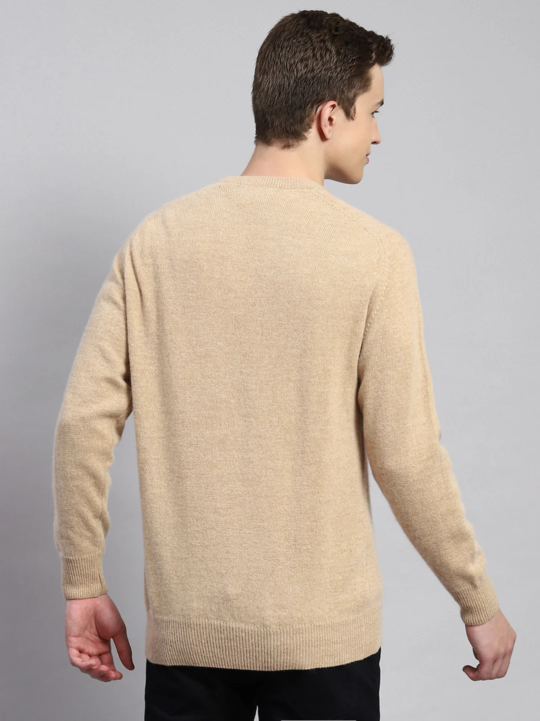 Men Brown Solid Pullover - Image 5