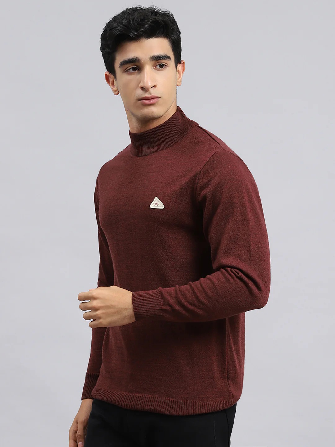 Men Brown Solid Pullover - Image 4