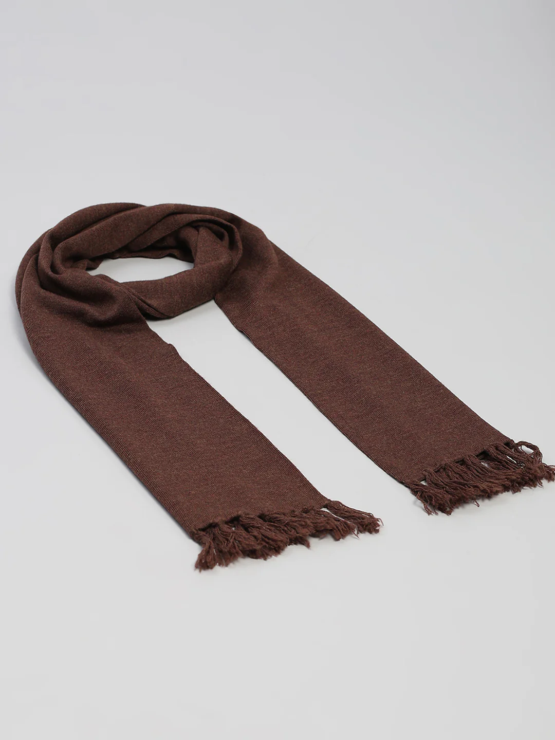 Men Brown Solid Pure Wool Muffler - Image 6