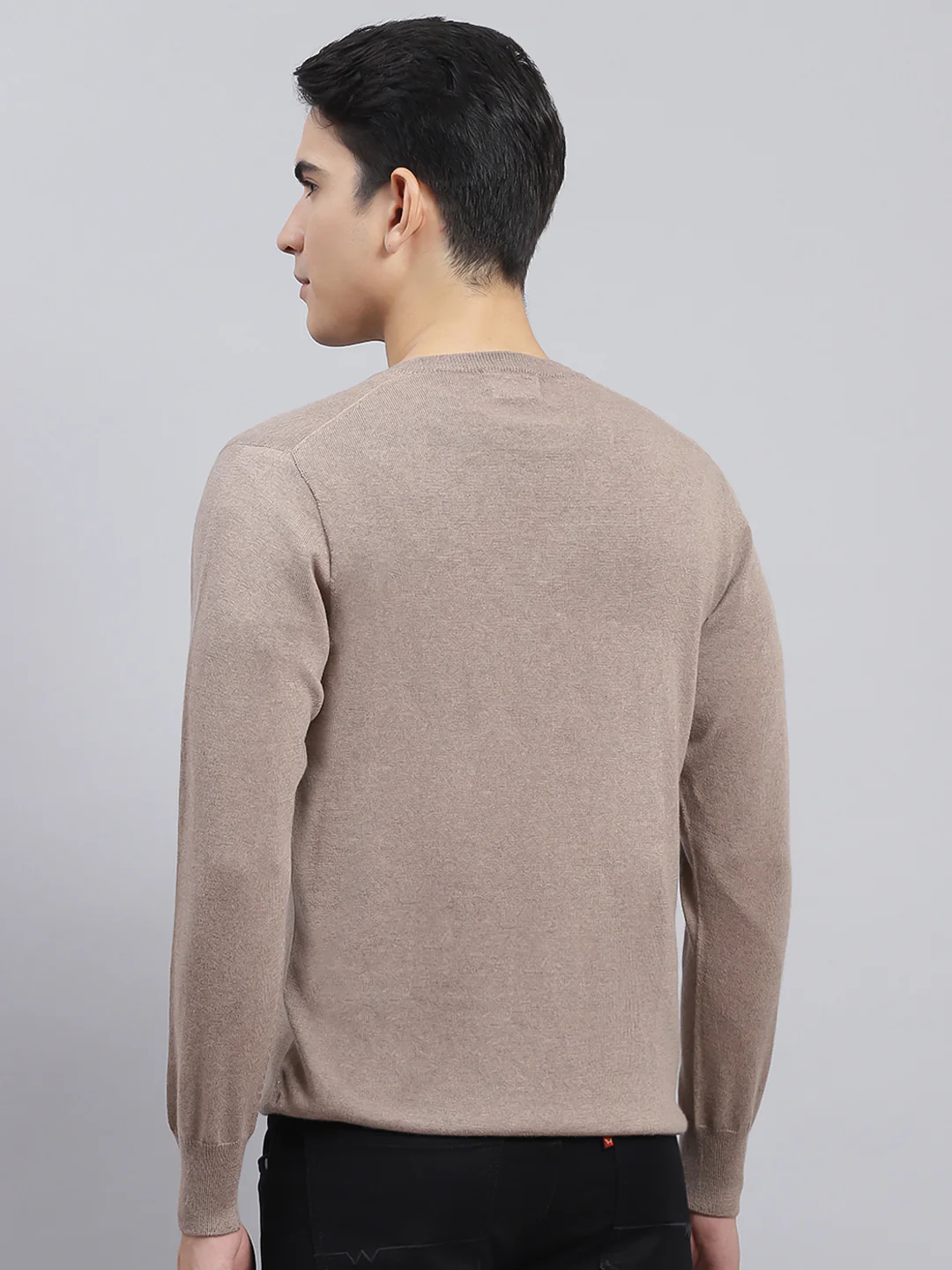 Men Brown Solid Pure wool Pullover - Image 5