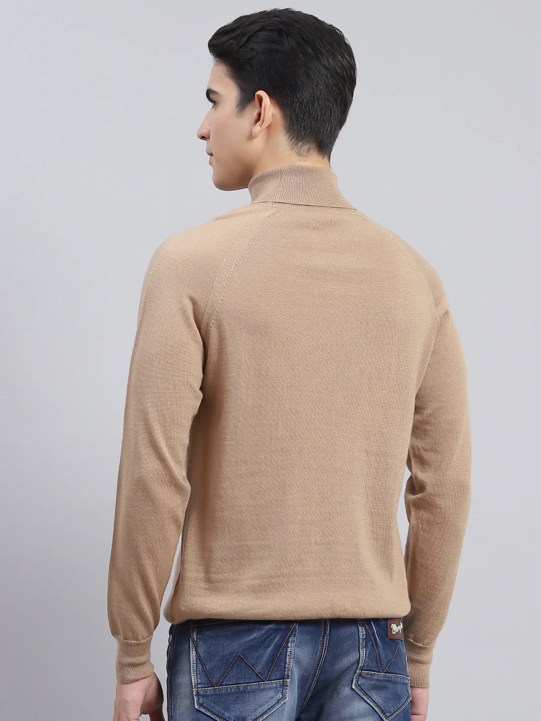 Men Brown Solid Pure wool Pullover - Image 5