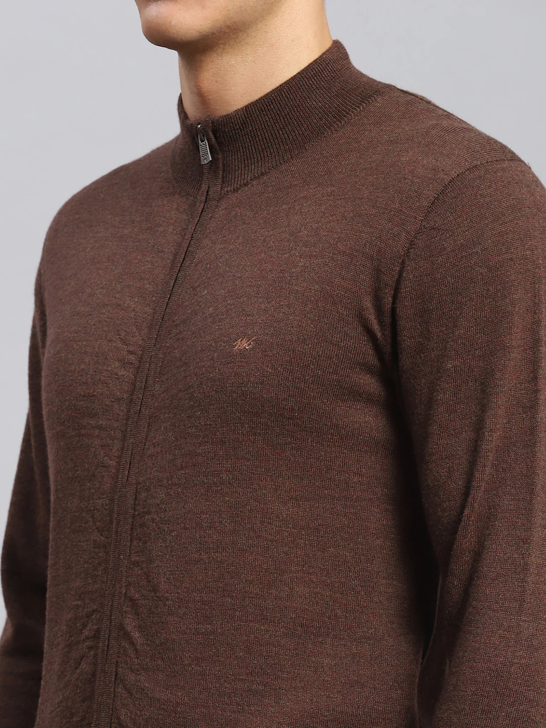 Men Brown Solid Pure wool Pullover - Image 6