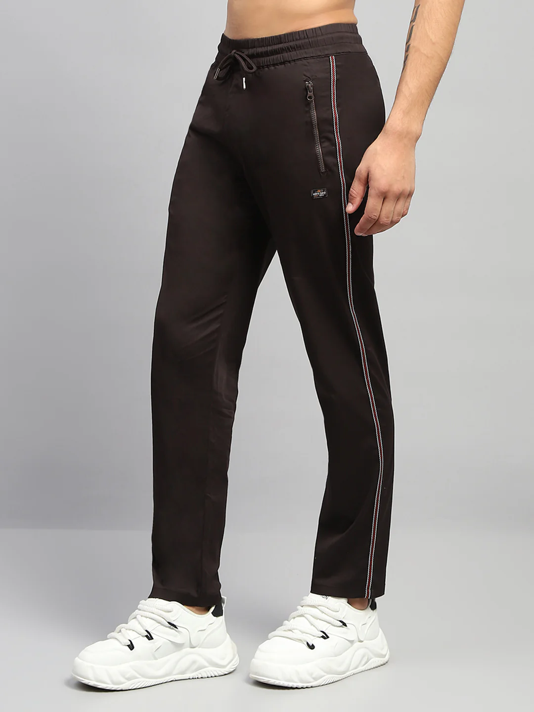 Men Brown Solid Regular Fit Lower - Image 3