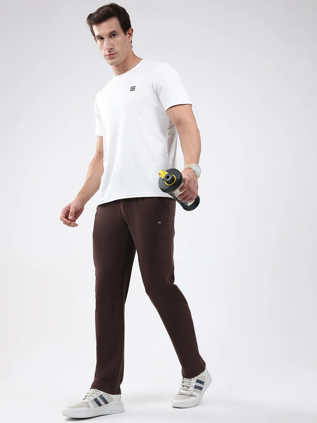 Men Brown Solid Regular Fit Lower - Image 2
