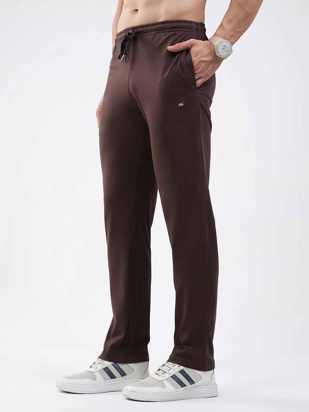Men Brown Solid Regular Fit Lower - Image 3
