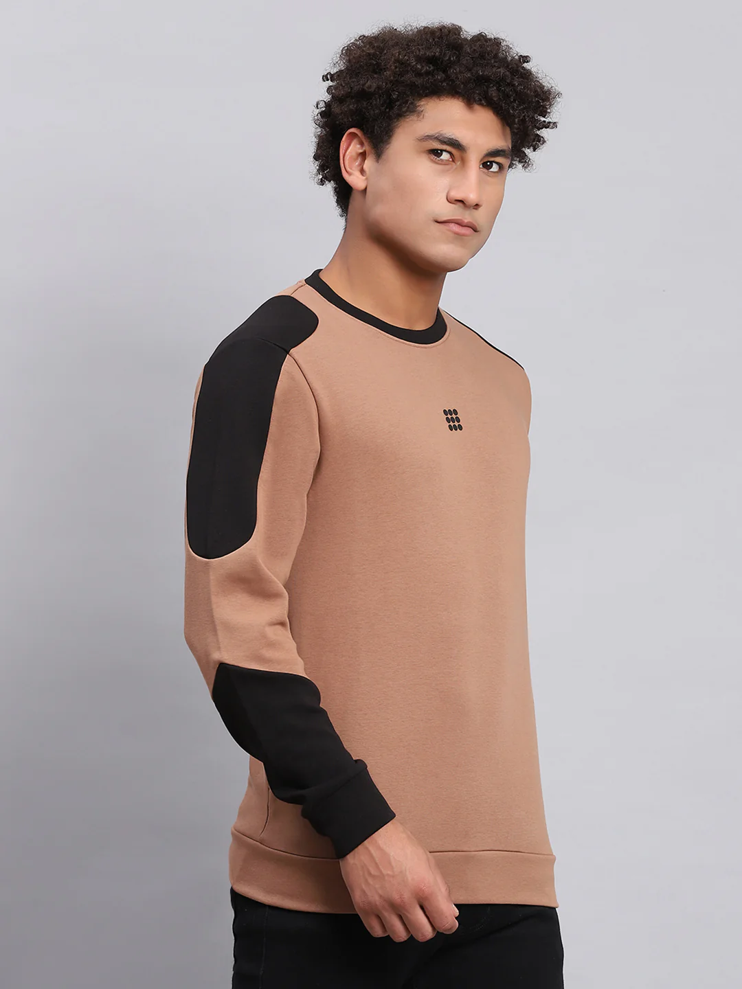Rock.it Men Brown Solid Round Neck Full Sleeve Sweatshirt - Image 4