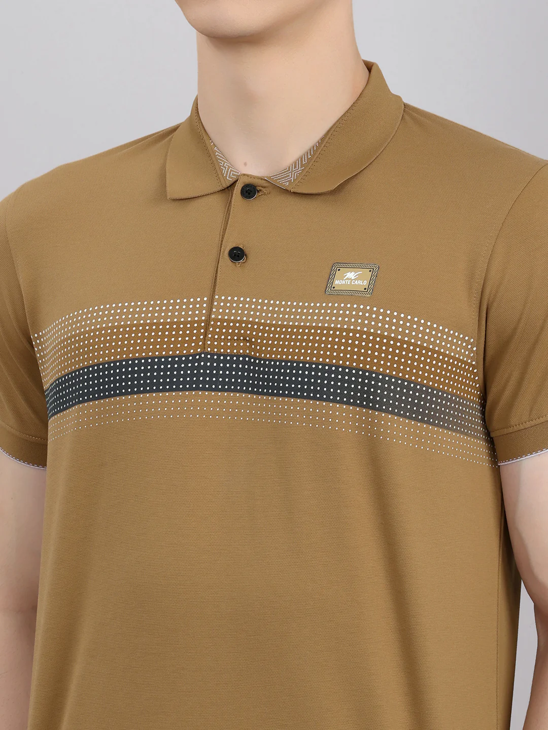 Men Brown Solid Round Neck Half Sleeve Lower Set - Image 4